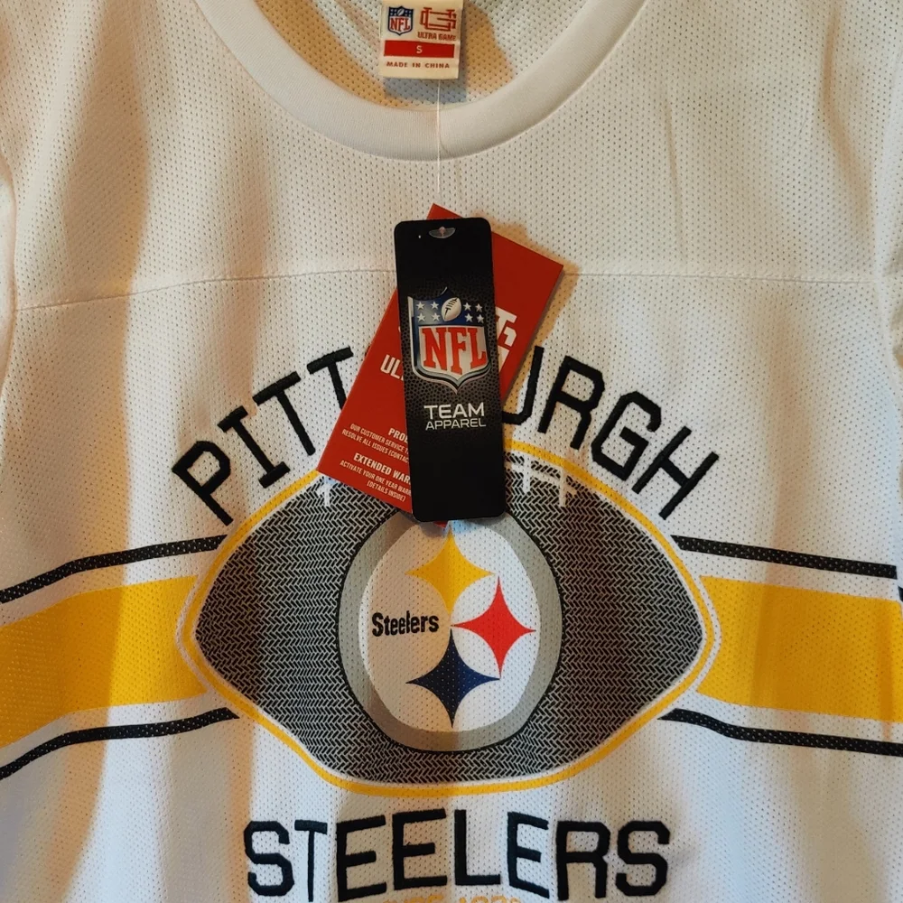 NFL Kids Pittsburgh Steelers White and Yellow Jersey  NWT - Picture 4 of 4